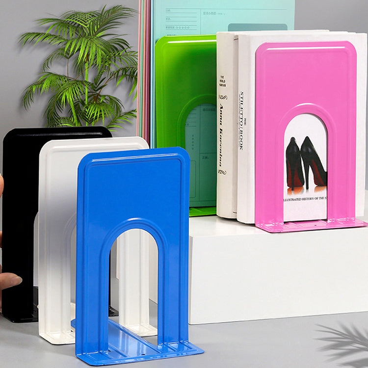 2 PCS Simple Metal Bookend Support Frame Non Slip Book Stand Desktop Organizer