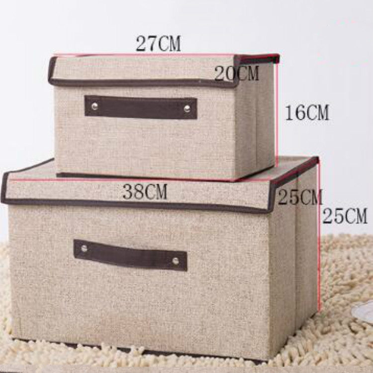 2 in 1 Cotton Fabric Cube Storage Box Embroidery Laundry Basket Cupboard Showcase Holder Toys Organizer