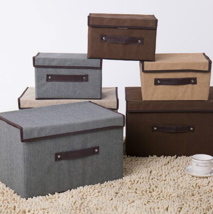 2 in 1 Cotton Fabric Cube Storage Box Embroidery Laundry Basket Cupboard Showcase Holder Toys Organizer