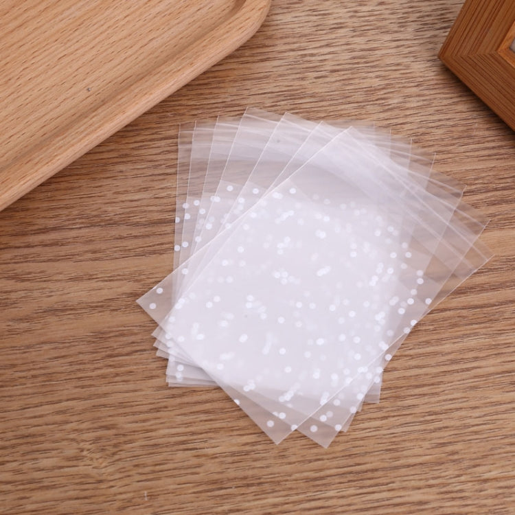 100pcs / Pack Plastic Transparent Cellophane Bags Polka Dot Candy Cookie Gift Bag with DIY Self Adhesive Pouch Celofan Bags for Party, 5.5x5.5cm, 7x7cm, 8x10cm, 10x10cm, 10x15cm