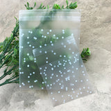 100pcs / Pack Plastic Transparent Cellophane Bags Polka Dot Candy Cookie Gift Bag with DIY Self Adhesive Pouch Celofan Bags for Party, 5.5x5.5cm, 7x7cm, 8x10cm, 10x10cm, 10x15cm