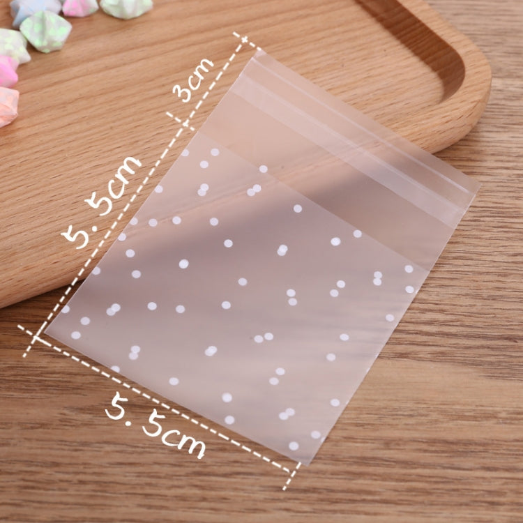100pcs / Pack Plastic Transparent Cellophane Bags Polka Dot Candy Cookie Gift Bag with DIY Self Adhesive Pouch Celofan Bags for Party, 5.5x5.5cm, 7x7cm, 8x10cm, 10x10cm, 10x15cm