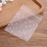 100pcs / Pack Plastic Transparent Cellophane Bags Polka Dot Candy Cookie Gift Bag with DIY Self Adhesive Pouch Celofan Bags for Party, 5.5x5.5cm, 7x7cm, 8x10cm, 10x10cm, 10x15cm 10x15cm