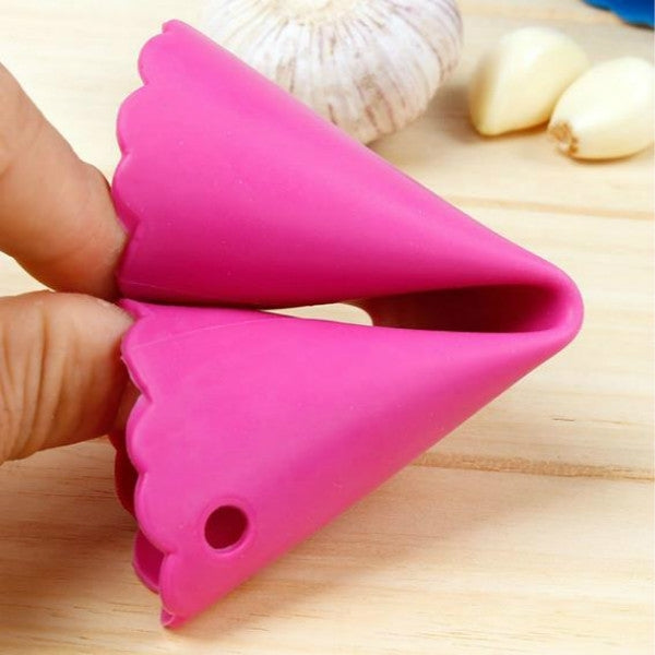 2 PCS Kitchen Peeling Garlic Press Garlic Peeler Does Not Hurt the Hand Silicone Garlic Peeler, Green, Red, Blue