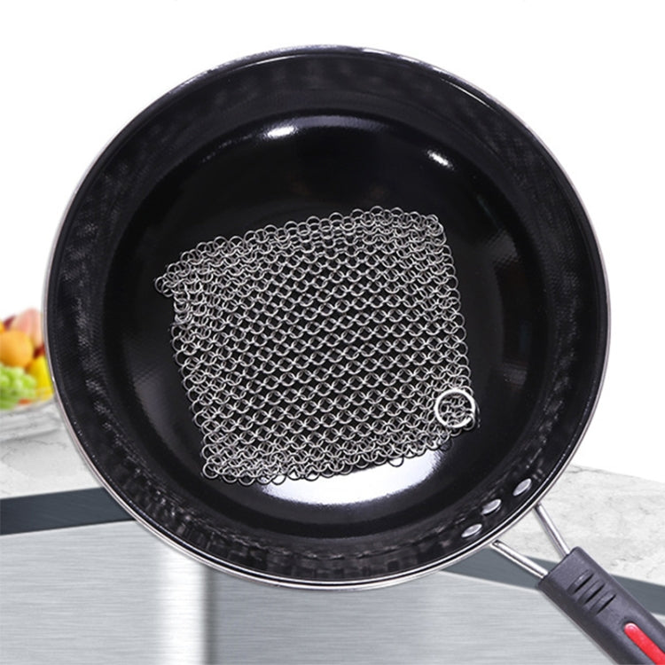 Stainless Steel Square Cast Iron Cleaner Pot Brush Scrubber Home Cookware Kitchen Cleaning Tool, 4×4inch, 5×5inch, 6×6inch, 7×7inch, 8×8inch, 8×6inch