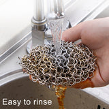 Stainless Steel Square Cast Iron Cleaner Pot Brush Scrubber Home Cookware Kitchen Cleaning Tool, 4×4inch, 5×5inch, 6×6inch, 7×7inch, 8×8inch, 8×6inch
