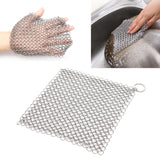 Stainless Steel Square Cast Iron Cleaner Pot Brush Scrubber Home Cookware Kitchen Cleaning Tool, 4×4inch, 5×5inch, 6×6inch, 7×7inch, 8×8inch, 8×6inch