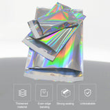 100 PCS / Set Laser Self Sealing Plastic Envelopes Mailing Bags Gift Packaging Bags, 11.5cmx16.5cm+4cm, 16.5cmx23cm+4cm, 23cmx32.5cm+4cm, 35cmx40cm+4cm
