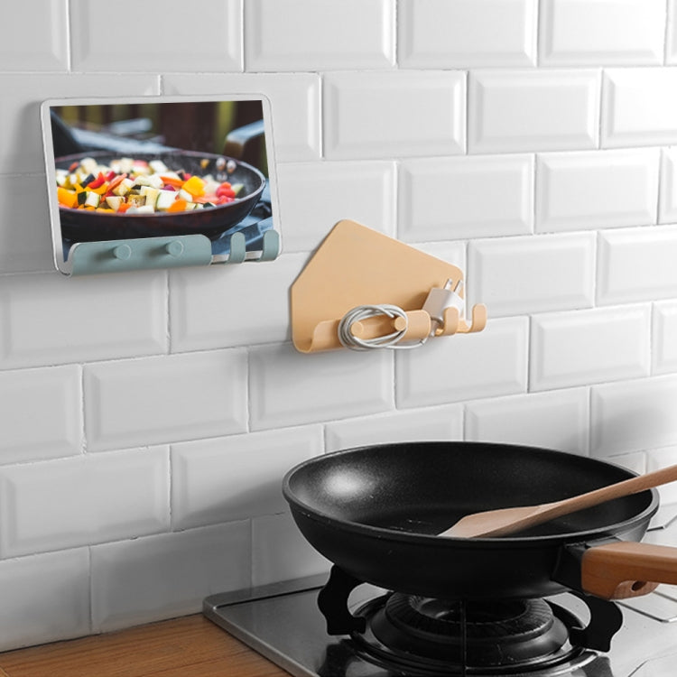 Wall Mounted 4 Hooks Mobile Phone Holder Hook Hanging Cellphone Tablet Charging Stand Bracket
