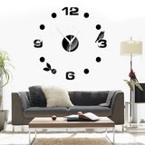 Art Wall Clock Background Wall Stickers TV Wall Stickers 3D Bird Leaves Wall Clock Home Accessories