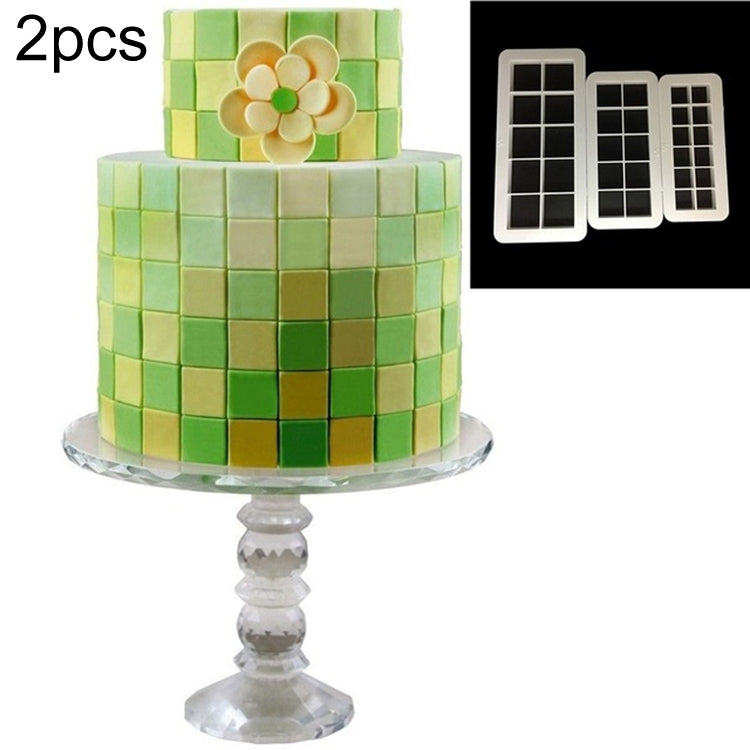 2 PCS Chocolate Cake Geometric Puzzle Embossed Strip Foundation Shape Graphic Biscuit Mold Stamping Tool, Four-sided Diamond, Jigsaw, Hexagon, Square, Regular Triangle, Oblique Triangle Square Square