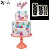 2 PCS Chocolate Cake Geometric Puzzle Embossed Strip Foundation Shape Graphic Biscuit Mold Stamping Tool, Four-sided Diamond, Jigsaw, Hexagon, Square, Regular Triangle, Oblique Triangle Oblique Triangle Oblique Triangle