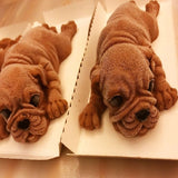 2 PCS 4 Inch Shapi Dog Mousse Cake Silicone Mold 3D Stereo Ice Cream Mold Dirty Dog Chocolate Mold, Shapi Dog Shape