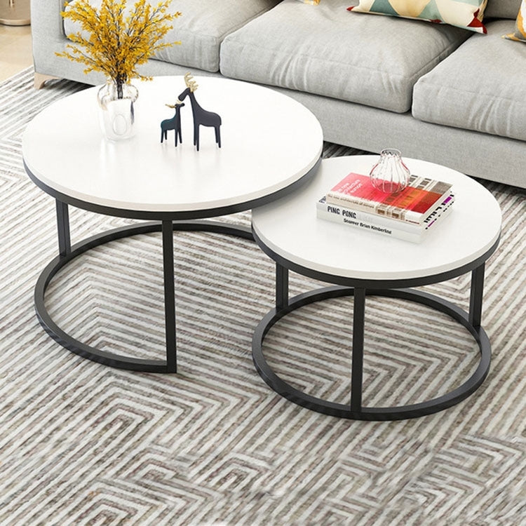 Two-in-one Coffee Table Wrought Iron Table Simple Modern Combination Small Round Table, White Texture + Black Texture, White + Black, White Marble, White Combination, Black Texture +White Texture, Black +White, Black Marble, Black Combination White Combination