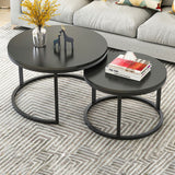 Two-in-one Coffee Table Wrought Iron Table Simple Modern Combination Small Round Table, White Texture + Black Texture, White + Black, White Marble, White Combination, Black Texture +White Texture, Black +White, Black Marble, Black Combination Black Combination