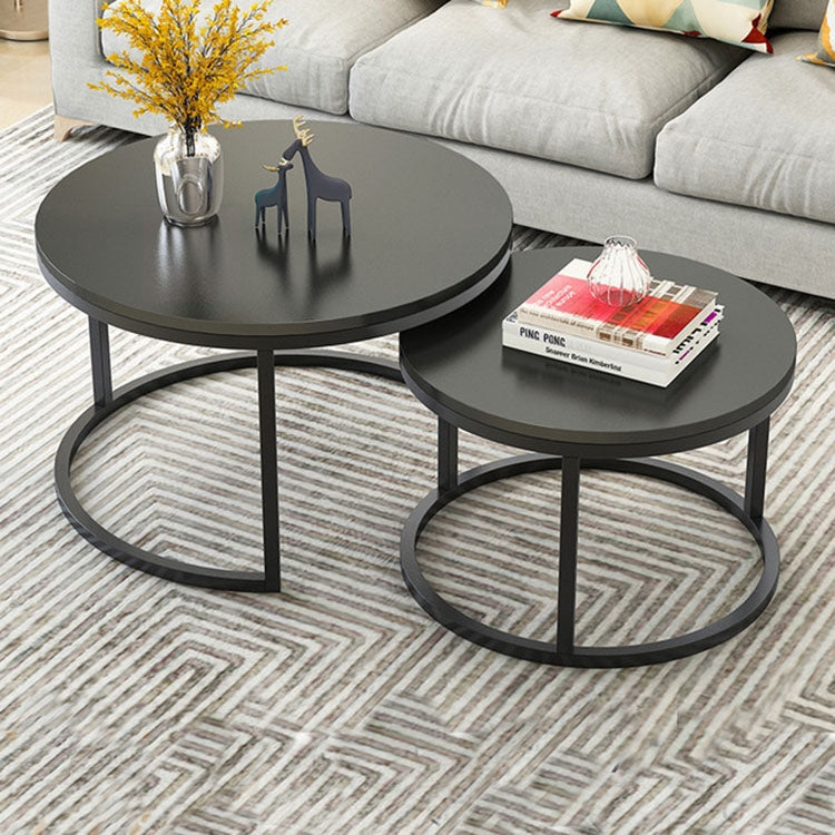 Two-in-one Coffee Table Wrought Iron Table Simple Modern Combination Small Round Table, White Texture + Black Texture, White + Black, White Marble, White Combination, Black Texture +White Texture, Black +White, Black Marble, Black Combination Black Combination