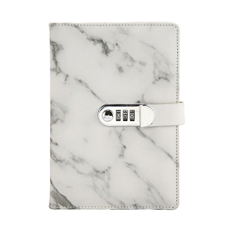 A5 Marble Texture Retro Password Lock Notebook Multifunctional Student Handbook Notepad