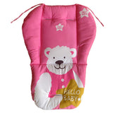 Baby Stroller Cotton Cushion Universal Shock-proof Thick Warm Infant Dining Chair Baby Cushion in Autumn and Winter, Blue Animal, Blue Bear, Pink Bear, Gray Sheep