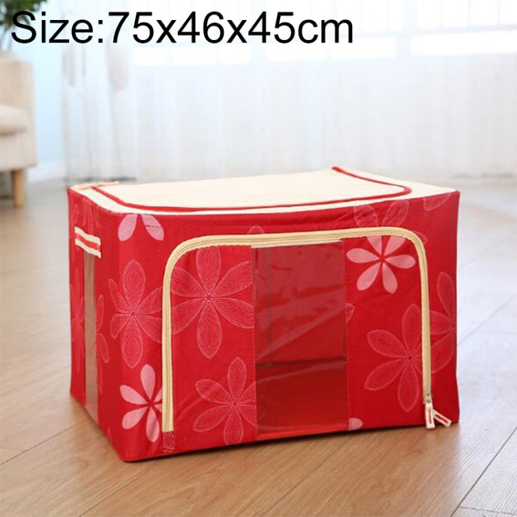 Folding Storage Box Non Woven Fabric With Zipper Moisture-proof Clothes Storage Box, 150L 75x46x45cm