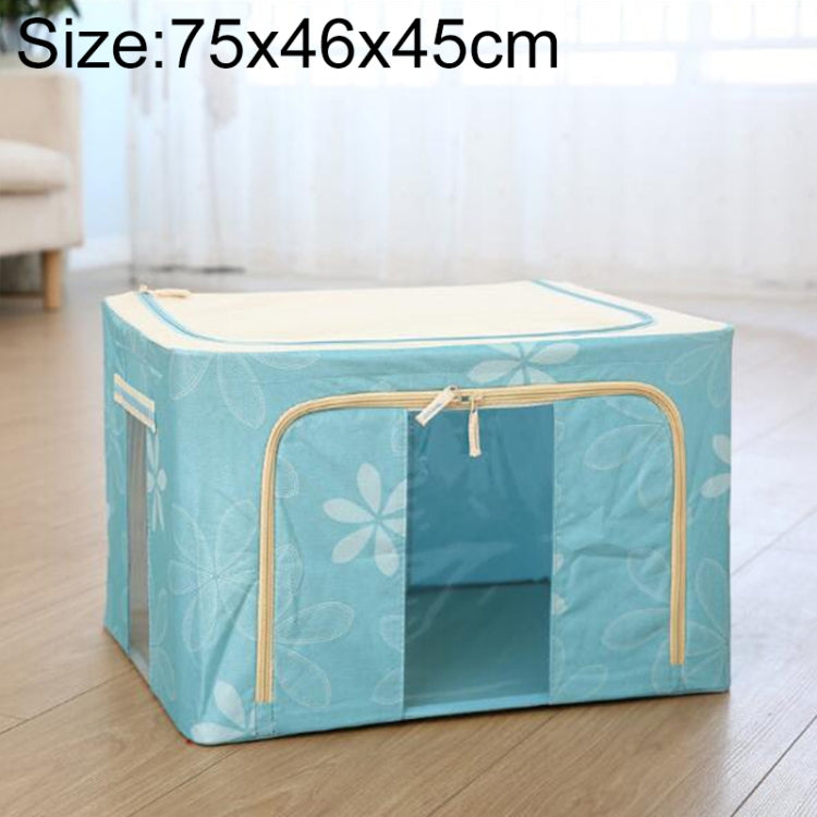 Folding Storage Box Non Woven Fabric With Zipper Moisture-proof Clothes Storage Box, 150L 75x46x45cm