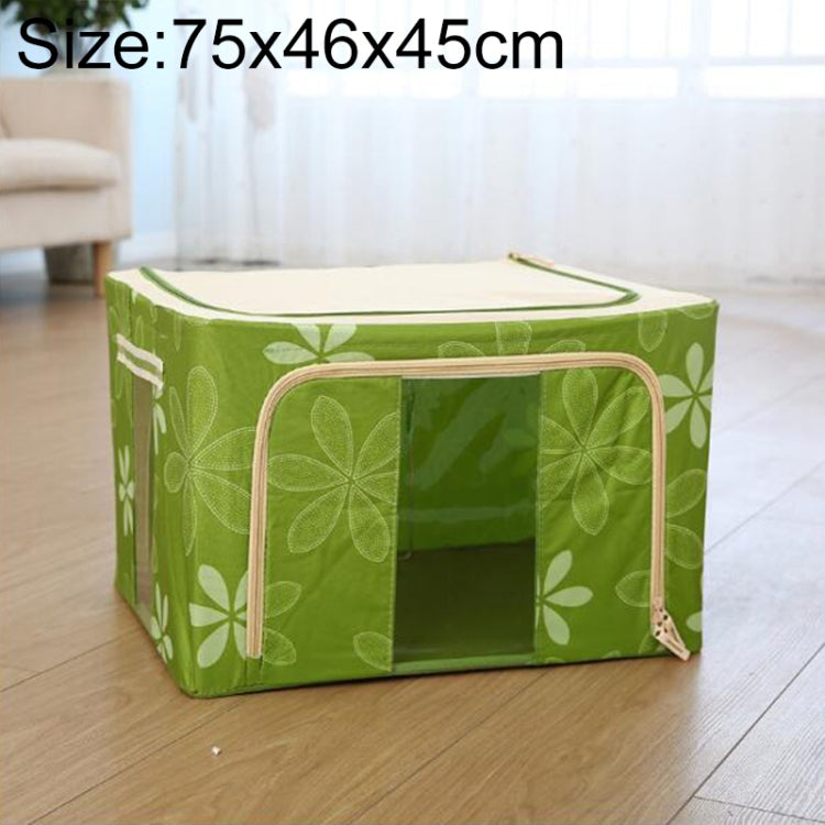Folding Storage Box Non Woven Fabric With Zipper Moisture-proof Clothes Storage Box, 150L 75x46x45cm