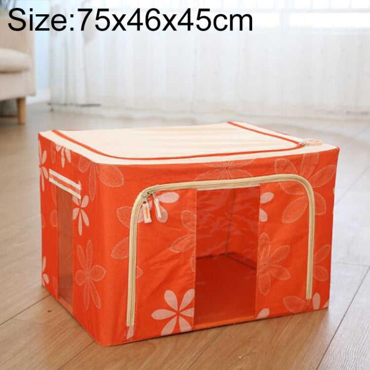 Folding Storage Box Non Woven Fabric With Zipper Moisture-proof Clothes Storage Box, 150L 75x46x45cm