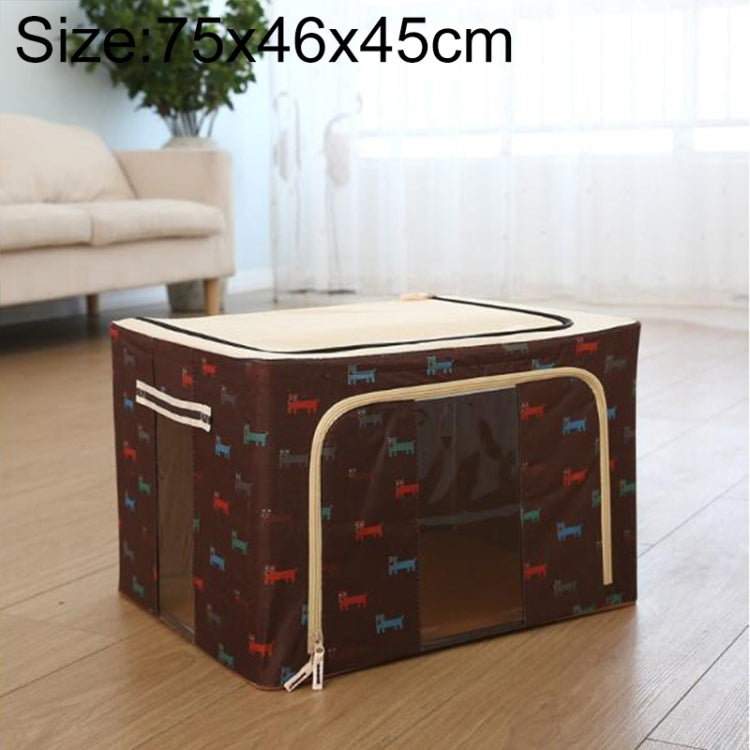 Folding Storage Box Non Woven Fabric With Zipper Moisture-proof Clothes Storage Box, 150L 75x46x45cm