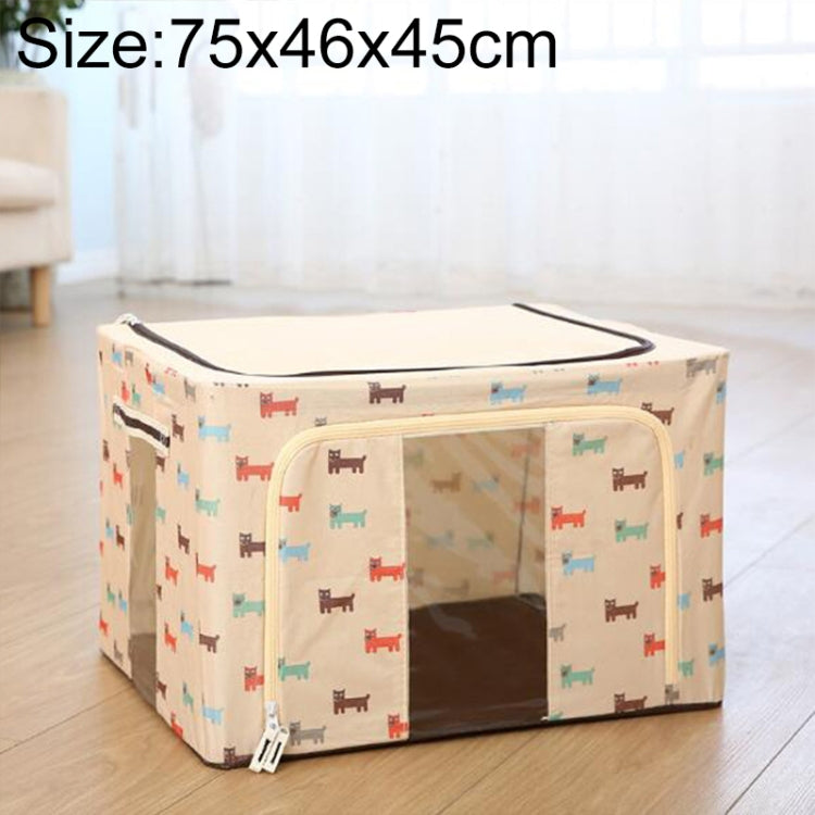 Folding Storage Box Non Woven Fabric With Zipper Moisture-proof Clothes Storage Box, 150L 75x46x45cm