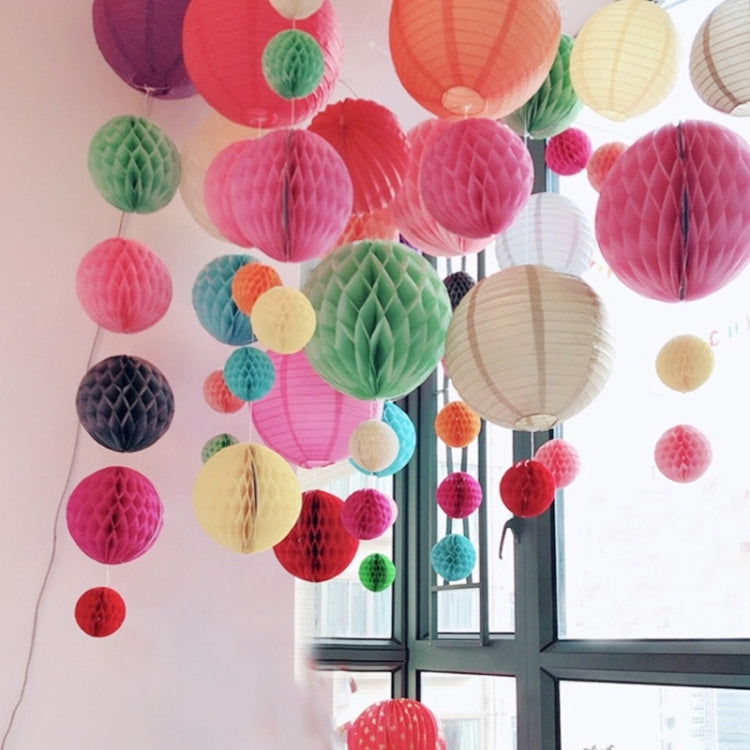 2 PCS Wedding Room Decoration Festive Mall Decoration Paper Honeycomb Ball Lantern, 6 inches 15 cm, 8 inches 20 cm, 10 inches 25 cm, 12 inches 30 cm