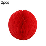 2 PCS Wedding Room Decoration Festive Mall Decoration Paper Honeycomb Ball Lantern, 6 inches 15 cm, 8 inches 20 cm, 10 inches 25 cm, 12 inches 30 cm 8 inches 20 cm Red