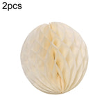 2 PCS Wedding Room Decoration Festive Mall Decoration Paper Honeycomb Ball Lantern, 6 inches 15 cm, 8 inches 20 cm, 10 inches 25 cm, 12 inches 30 cm 10 inches 25 cm Beige