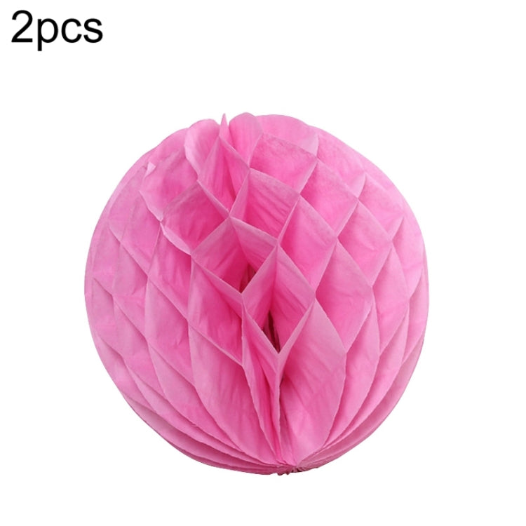 2 PCS Wedding Room Decoration Festive Mall Decoration Paper Honeycomb Ball Lantern, 6 inches 15 cm, 8 inches 20 cm, 10 inches 25 cm, 12 inches 30 cm 10 inches 25 cm Pink