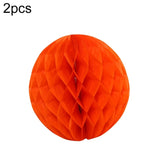 2 PCS Wedding Room Decoration Festive Mall Decoration Paper Honeycomb Ball Lantern, 6 inches 15 cm, 8 inches 20 cm, 10 inches 25 cm, 12 inches 30 cm 10 inches 25 cm Orange