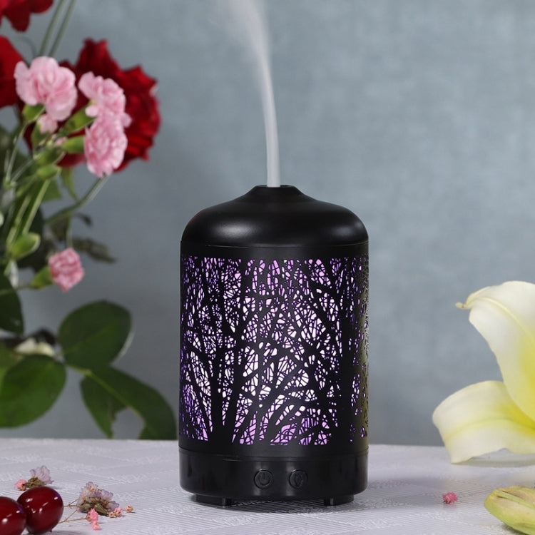 Metal Tree Air Humidifier Essential Oil Diffuser Mist Maker Colorful LED Lamp Diffuser Aromatherapy Air Purifier,, EU Plug