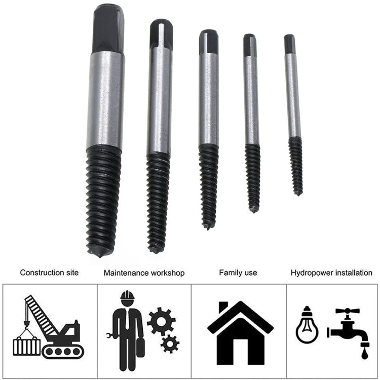 Broken Wire Broken Nail Screw Extractor, 5-piece Set, 6-piece Set
