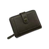 Women Short Litchi Texture Multi-card Buckle Wallet Green