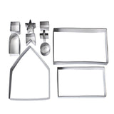 10 in 1 3D Stainless Steel Biscuit Mold Christmas Gingerbread House Baking Tools, Gingerbread Mold(10 in 1) Gingerbread Mold(10 in 1)