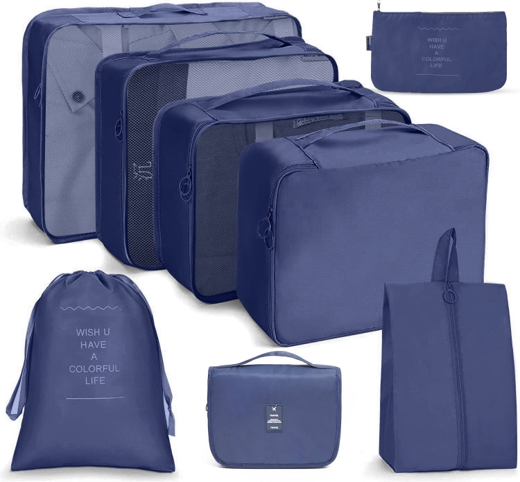 Travel Storage Bag Set Folding Storage Bag, 7 In 1, 8 In 1 Beam Mouth, 8 In 1 Cosmetic Bag, 8 In 1 Toiletry Bag, 9 In 1 Cosmetic Bag, 9 In 1 Toiletry Bag 8 In 1 Toiletry Bag Navy Blue
