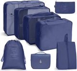 Travel Storage Bag Set Folding Storage Bag, 7 In 1, 8 In 1 Beam Mouth, 8 In 1 Cosmetic Bag, 8 In 1 Toiletry Bag, 9 In 1 Cosmetic Bag, 9 In 1 Toiletry Bag 8 In 1 Toiletry Bag Navy Blue