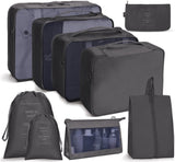 Travel Storage Bag Set Folding Storage Bag, 7 In 1, 8 In 1 Beam Mouth, 8 In 1 Cosmetic Bag, 8 In 1 Toiletry Bag, 9 In 1 Cosmetic Bag, 9 In 1 Toiletry Bag 9 In 1 Cosmetic Bag Black