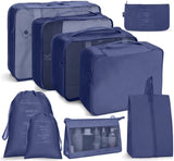 Travel Storage Bag Set Folding Storage Bag, 7 In 1, 8 In 1 Beam Mouth, 8 In 1 Cosmetic Bag, 8 In 1 Toiletry Bag, 9 In 1 Cosmetic Bag, 9 In 1 Toiletry Bag 9 In 1 Cosmetic Bag Navy Blue