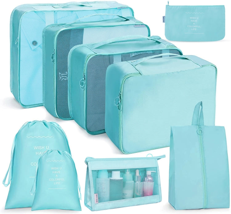 Travel Storage Bag Set Folding Storage Bag, 7 In 1, 8 In 1 Beam Mouth, 8 In 1 Cosmetic Bag, 8 In 1 Toiletry Bag, 9 In 1 Cosmetic Bag, 9 In 1 Toiletry Bag 9 In 1 Cosmetic Bag Bright Blue