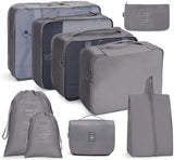 Travel Storage Bag Set Folding Storage Bag, 7 In 1, 8 In 1 Beam Mouth, 8 In 1 Cosmetic Bag, 8 In 1 Toiletry Bag, 9 In 1 Cosmetic Bag, 9 In 1 Toiletry Bag 9 In 1 Toiletry Bag Gray
