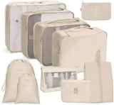 Travel Storage Bag Set Folding Storage Bag, 10 In 1 10 In 1 Beige
