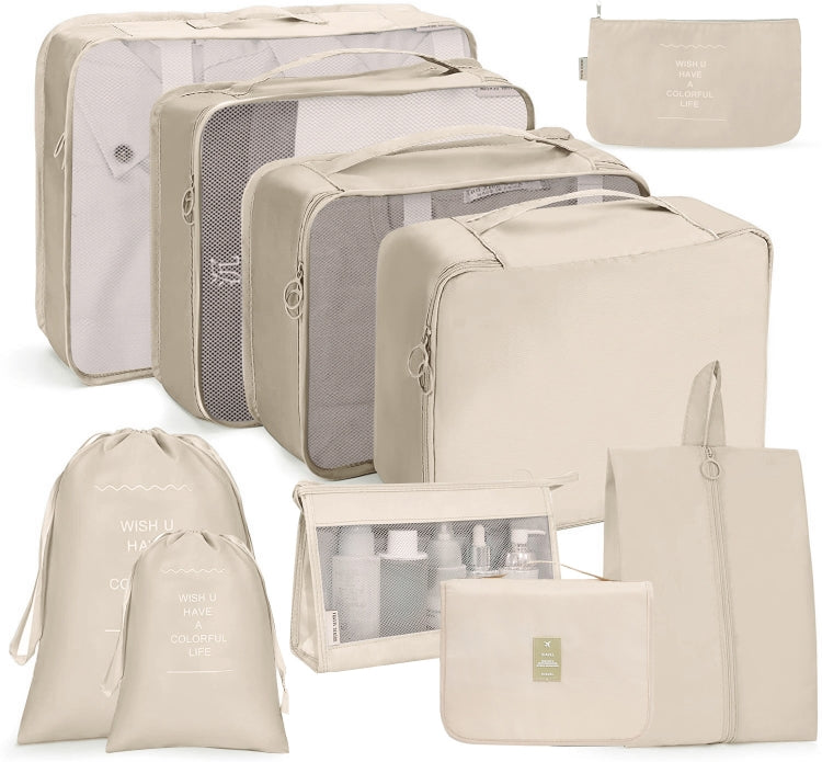 Travel Storage Bag Set Folding Storage Bag, 10 In 1 10 In 1 Beige