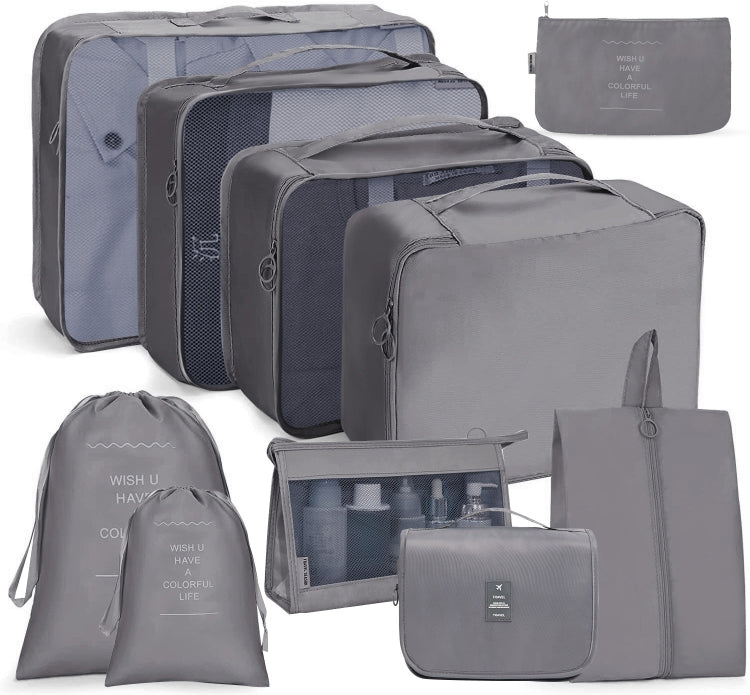 Travel Storage Bag Set Folding Storage Bag, 10 In 1 10 In 1 Gray