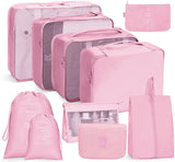 Travel Storage Bag Set Folding Storage Bag, 10 In 1 10 In 1 Pink
