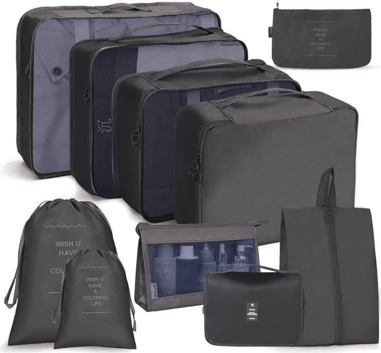 Travel Storage Bag Set Folding Storage Bag, 10 In 1 10 In 1 Black