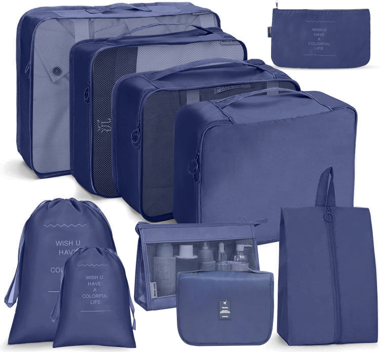 Travel Storage Bag Set Folding Storage Bag, 10 In 1 10 In 1 Navy Blue