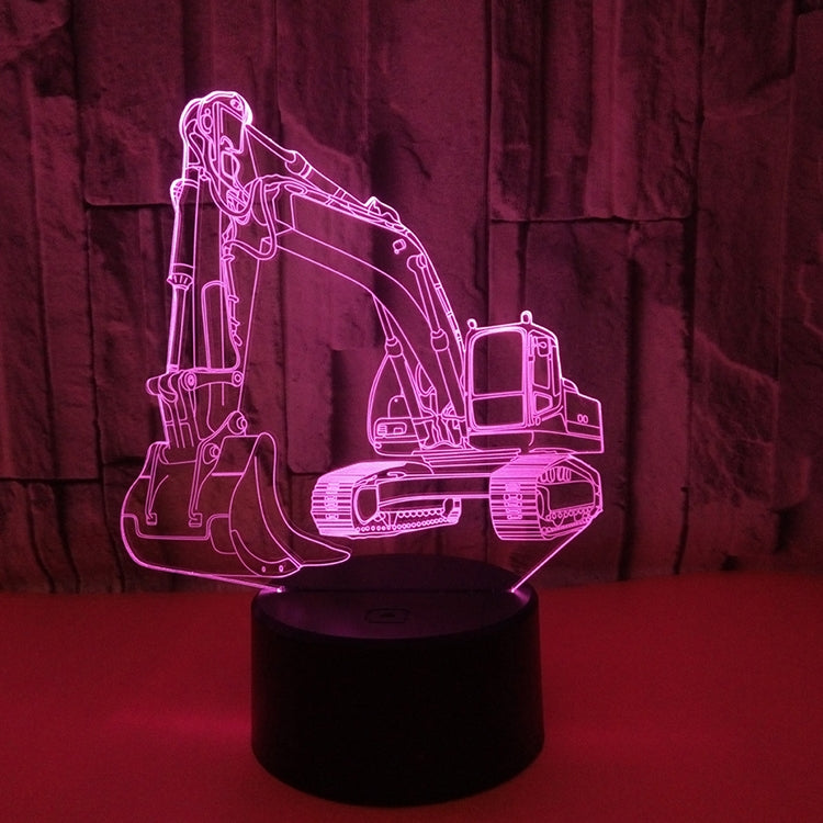 3W Excavator 3D Light Colorful Touch Control Light Creative Small Table Lamp, Touch Switch with Black Base, Touch Switch + Remote Control with Black Base, Touch Switch with Crack Base, Touch Switch + Remote Control with Crack Base Touch Switch with Black Base
